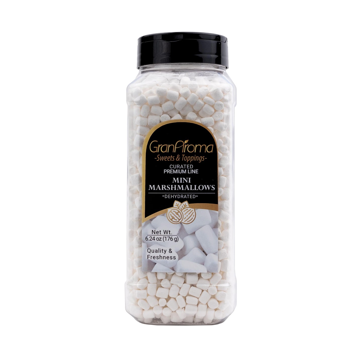 GranAroma Dehydrated Marshmallows, Crunchy, Perfect for Hot Cocoa, Cereal Topping, Baking, and Snacking (6.24 Ounce)