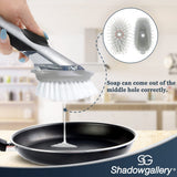 Brush Refills for OXO Dish Brush - 4 Pack Dish Brush Cleaning Soap Dispensing Head Replacement for Scrubber(Grey)