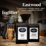 Carmel Valley Coffee Roasting Signature Icons Gift Box, Organic Whole Bean Coffee Gift Set Featuring Foglifter® French Dark Roast & Eastwood Medium