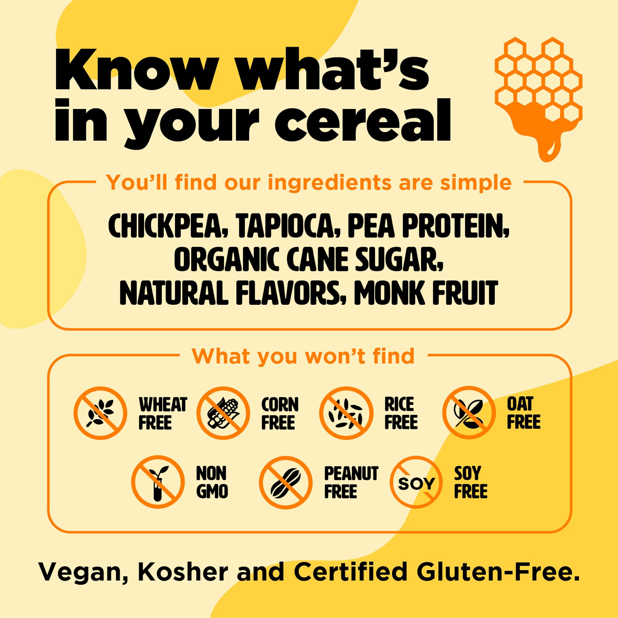 Three Wishes Grain-Free Protein Breakfast Cereal - 8g Protein and 3g Fiber - Healthy, Low-Sugar Breakfast Cereal, Gluten Free, Vegan-Friendly