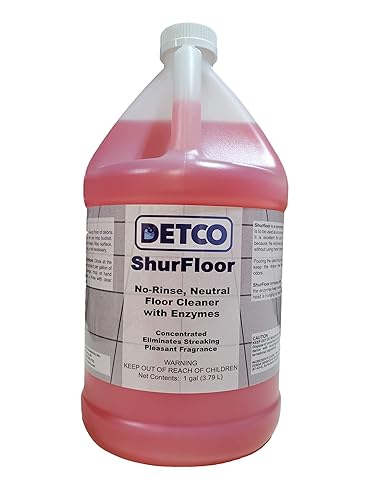 Detco ShurFloor - Professional Strength & Industrial Grade Floor, Drains, & Mop Head Cleaner & Odor Eliminator, 2oz Per Gallon of Hot Water, Daily No