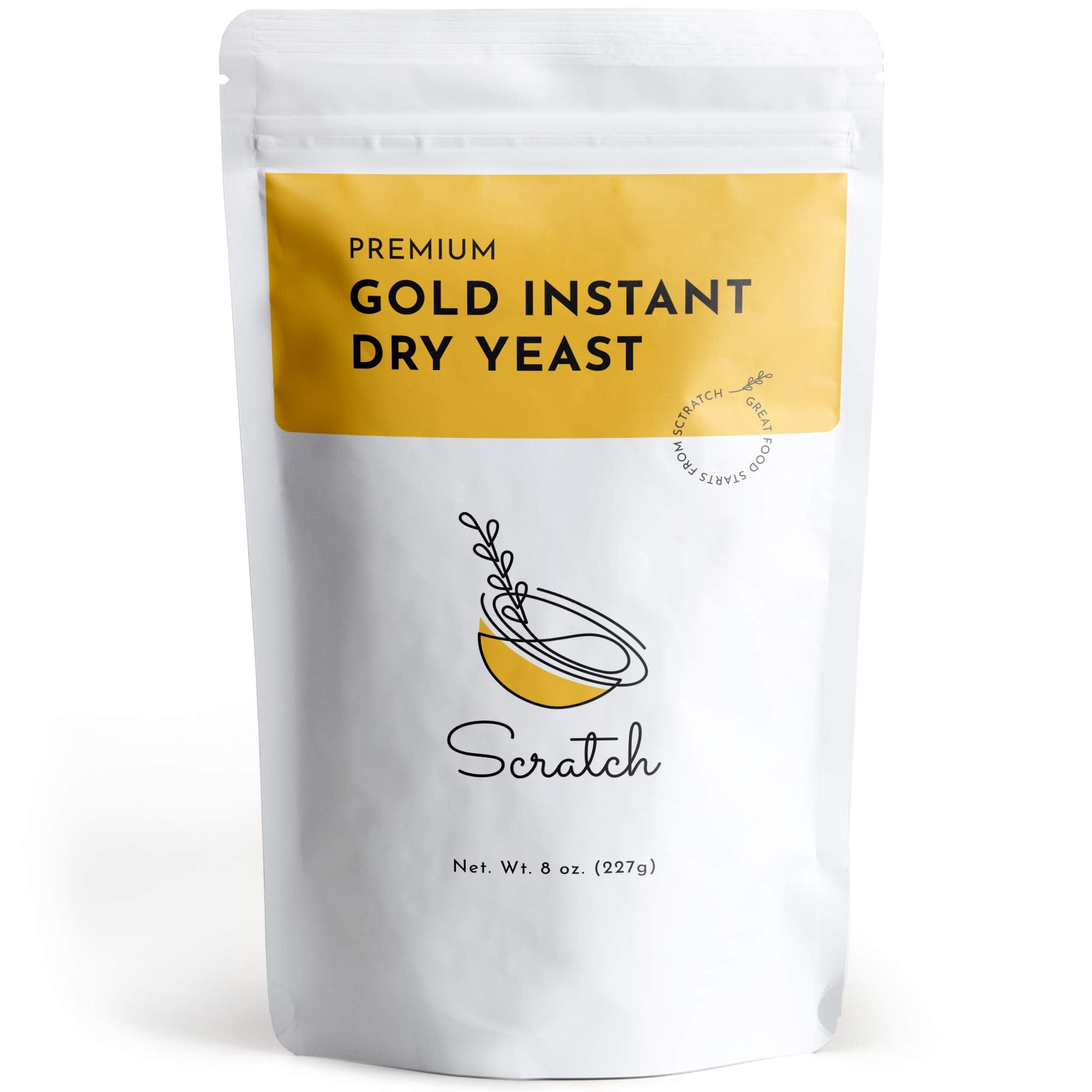 Scratch Gold Yeast - Instant Dry Yeast for a Rapid Rise - Add Straight to Dry Mix - Perfect for Making Bread, Bread Machines, Pizza Dough, Crusts