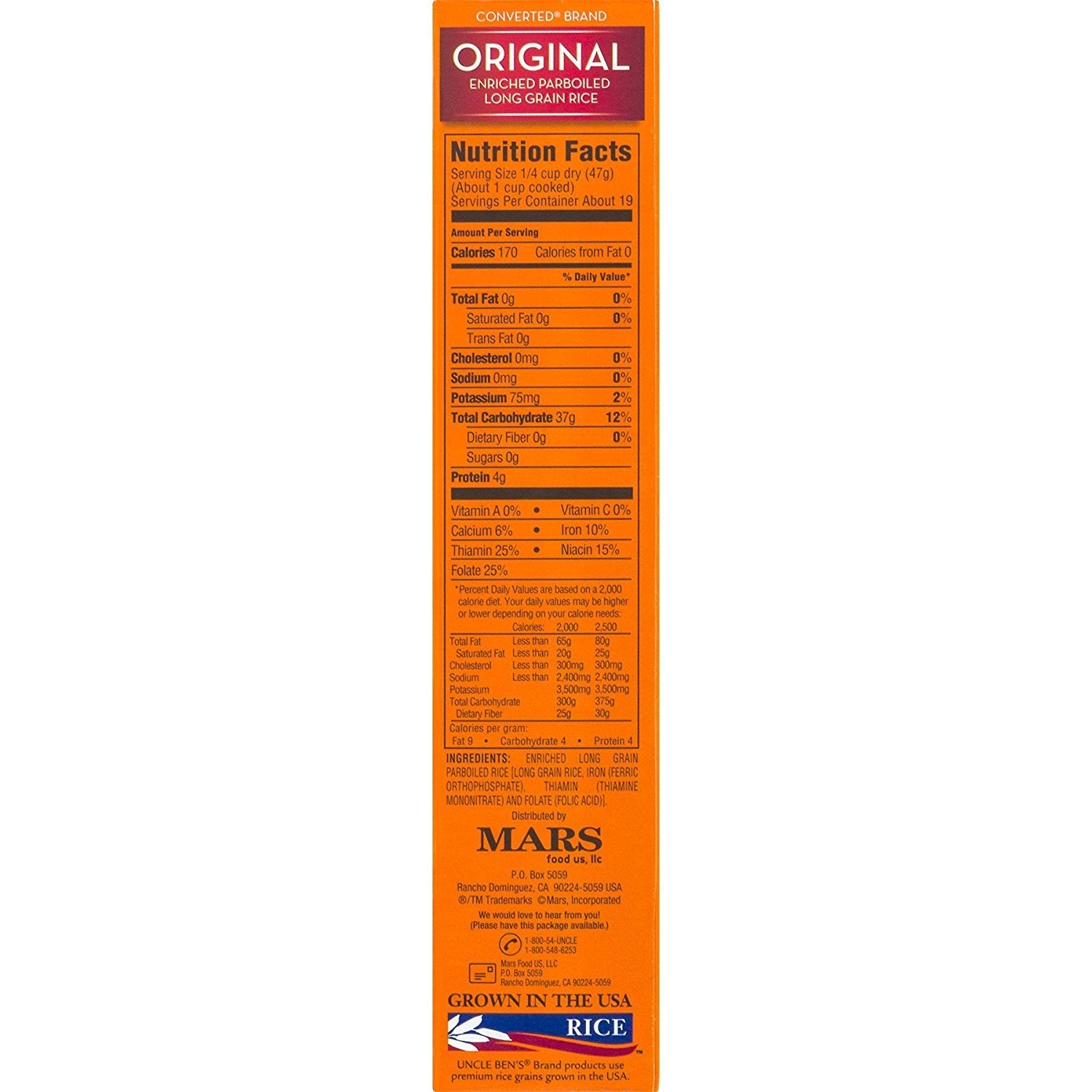 Uncle Ben's, Enriched Parboiled Long Grain Rice, Original, 32oz Box (Pack of 4)