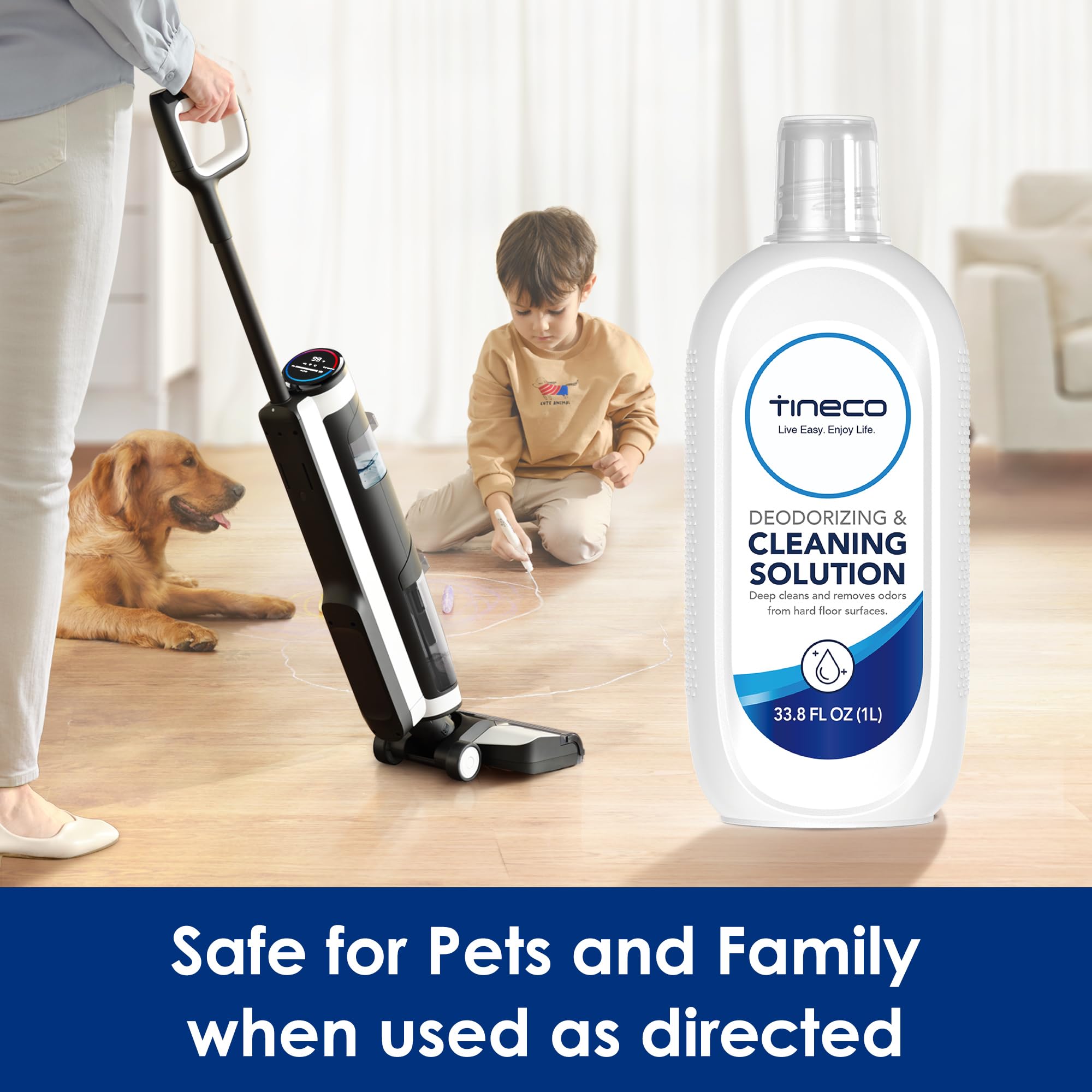 Tineco Floor Cleaning Solution 1L (33.8 OZ) for i5/i6 Stretch & FLOOR ONE S5/S6/S7/S9 Artist & S6/S7/S9 Master & Breeze Series, (EXCEPT iFLOOR 5