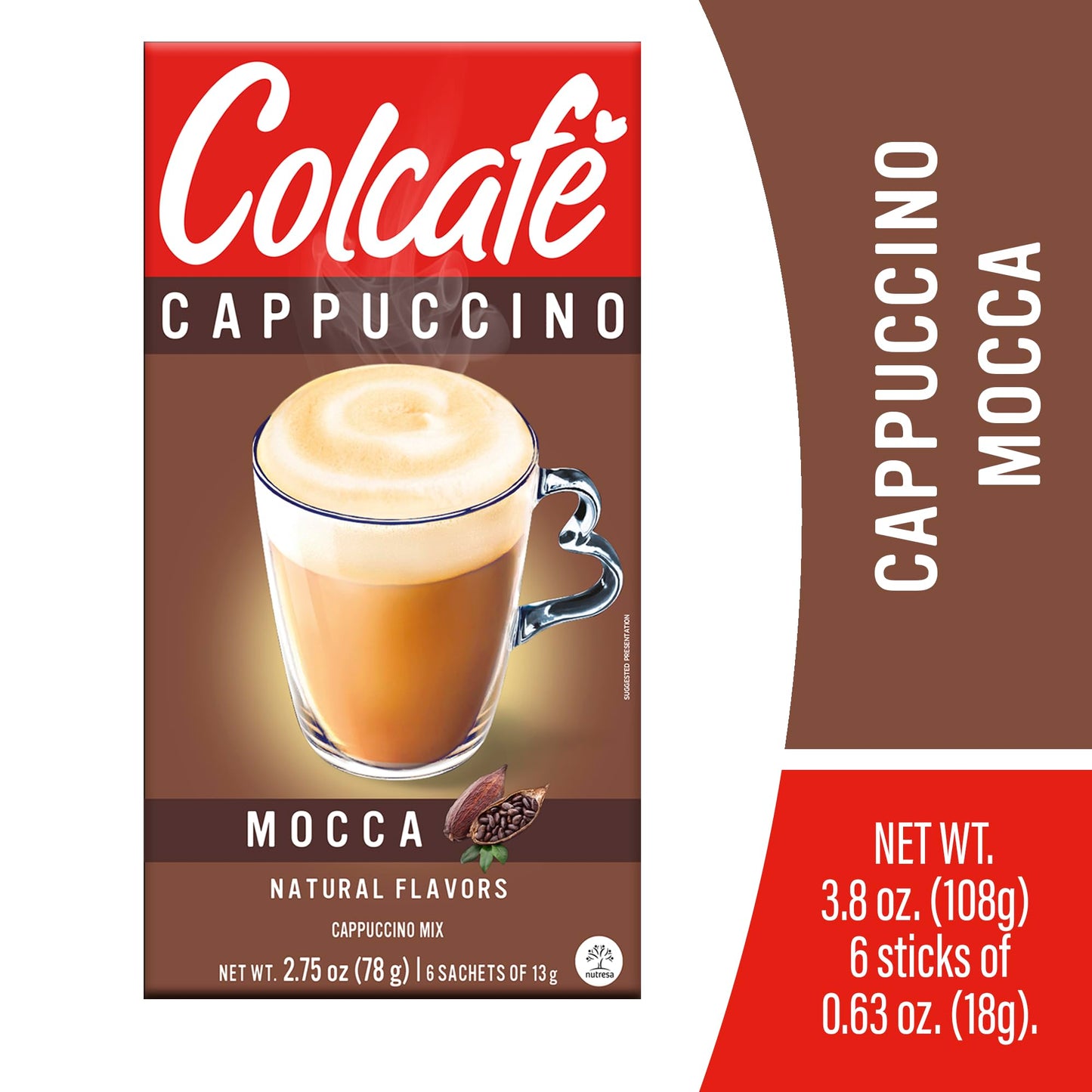 Colcafe Instant Mocca Cappuccino, 6 sticks per pack, Pack of 2