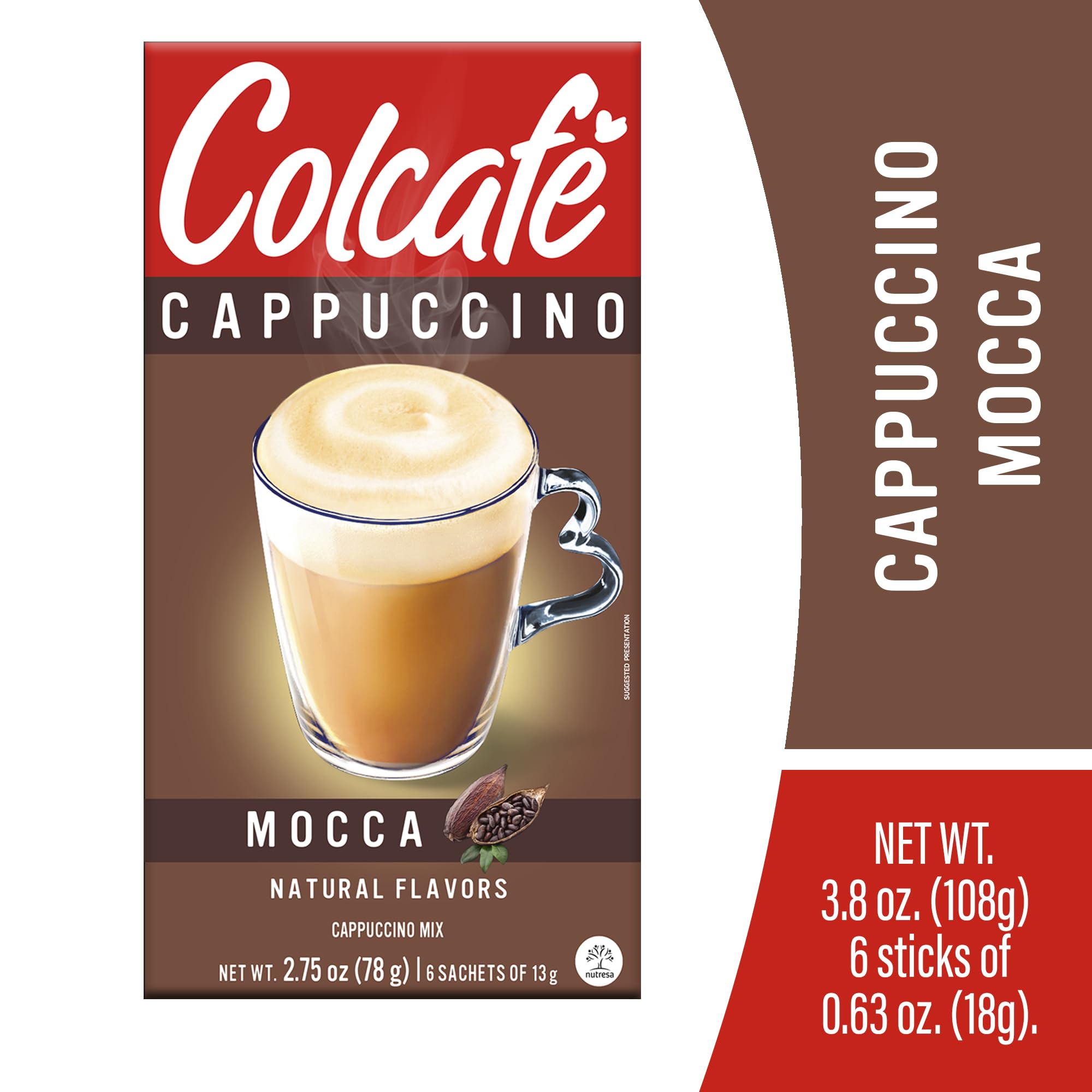 Colcafe Instant Mocca Cappuccino, 6 sticks per pack, Pack of 2
