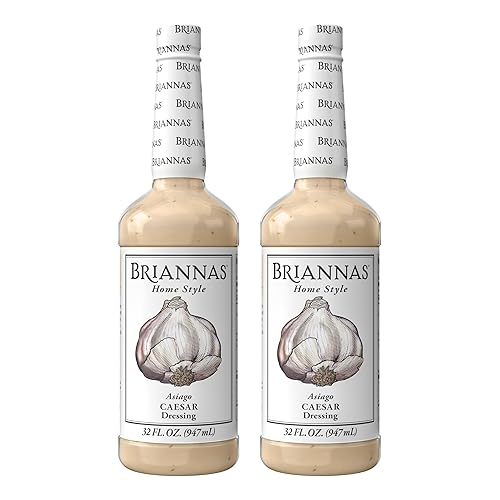 BRIANNAS - Home Style Asiago Caesar Dressing - Fine Salad Dressing made with Premium Ingredients - Gluten Free and Low Sugar Dressing - 32 oz. Bottles
