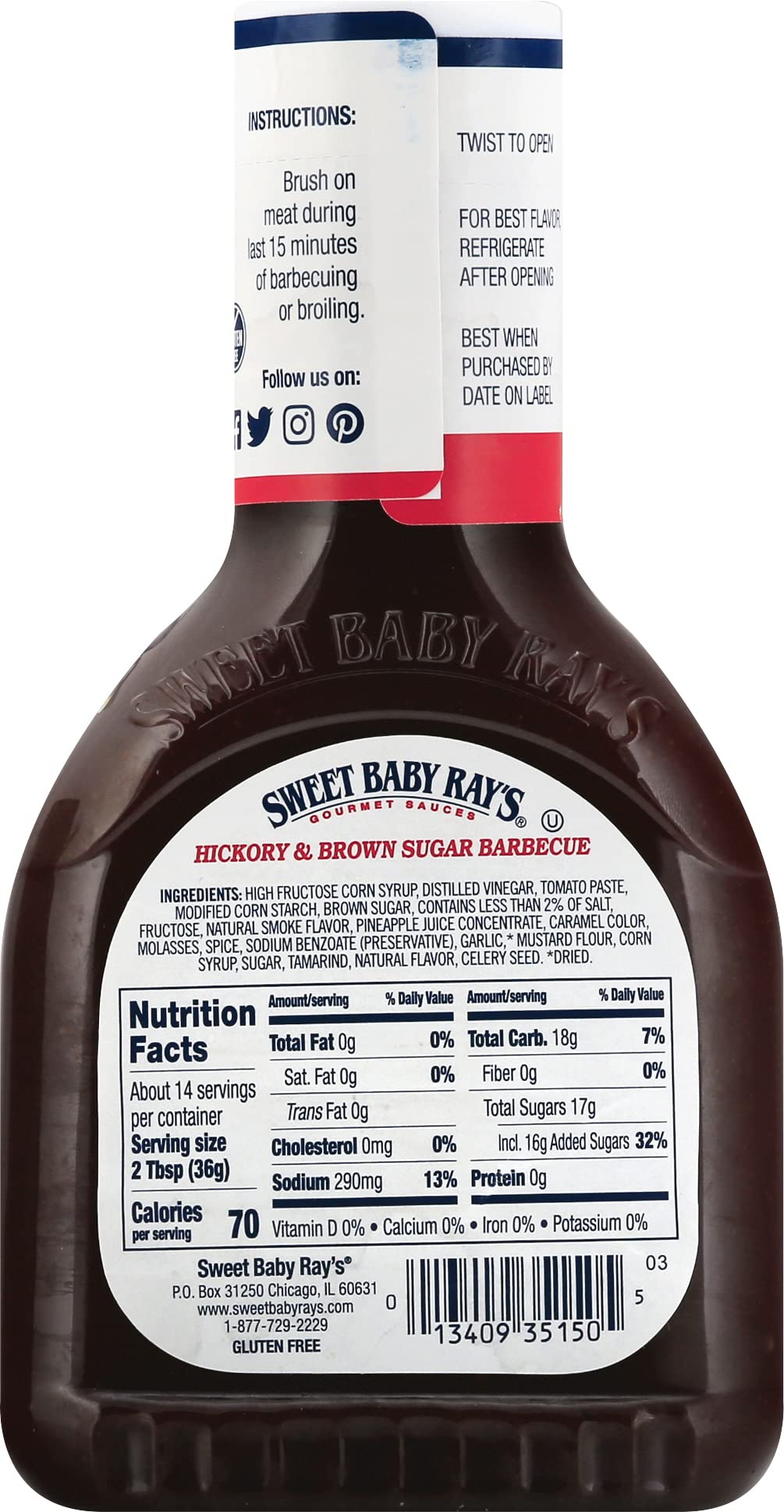 Sweet Baby Ray's Hickory & Brown Sugar, Honey and Sweet n Spicy Barbecue Sauce Variety Pack, 3 ct.