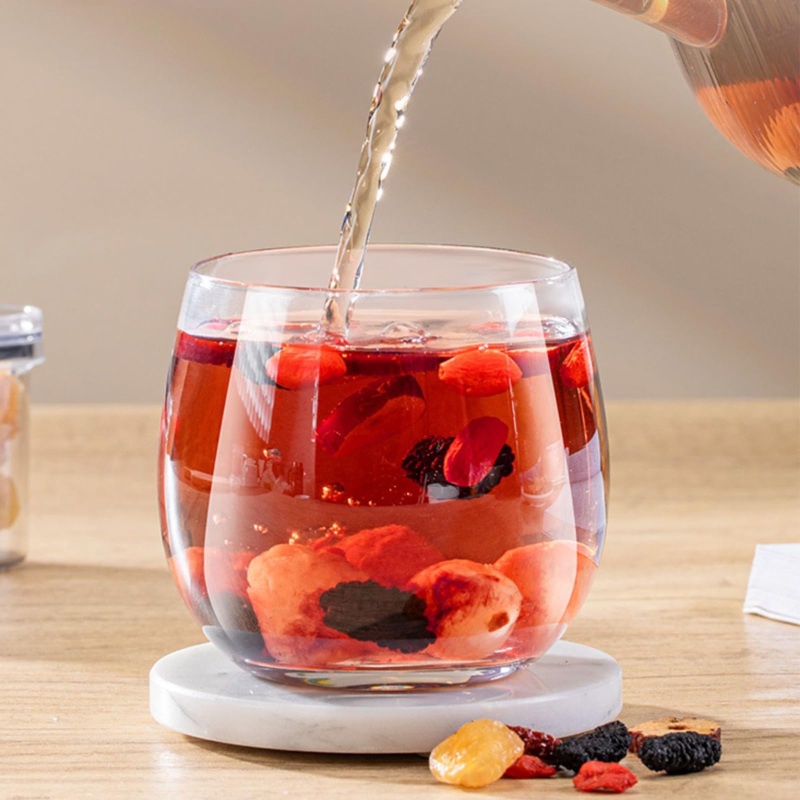 Jujube Ginger Tea Bags - 10.58 Oz Dried Longan Jujubes Dates Goji Berry Ginger Tea Bags, Lycium Red Date Dark Brown Sugar Hot Teas Individual