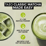 TAZO Organic Classic Matcha Latte, Barista Blend Matcha Powder, 10 Servings, Café?Quality Matcha, Lightly Sweetened with Organic Sugar, Easy to Make