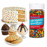 Bakerpan Quins Rainbow Sprinkles for Cake Decorating - 5.87 Ounces - Crunchy Rainbow Edible Confetti Sprinkles for Cupcakes, Ice Cream, Cookies, Cakes