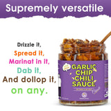 SAUCE UP Garlic Chip Chili Sauce | Chipotle Flavor | All-Natural, Keto, Gluten-Free, No MSG | Fried Garlic, Mexican Chilies, Crunchy, Smoky, Sweet