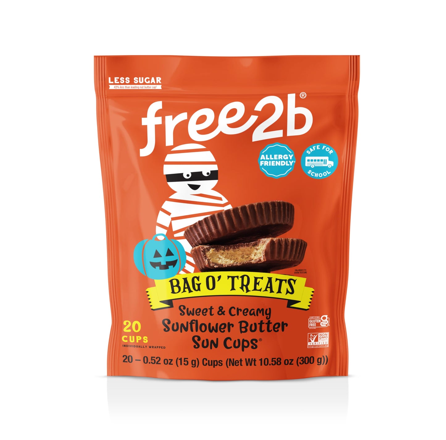 Free2b Halloween Bag O' Treats Sunflower Butter Cups, 10.58 OZ