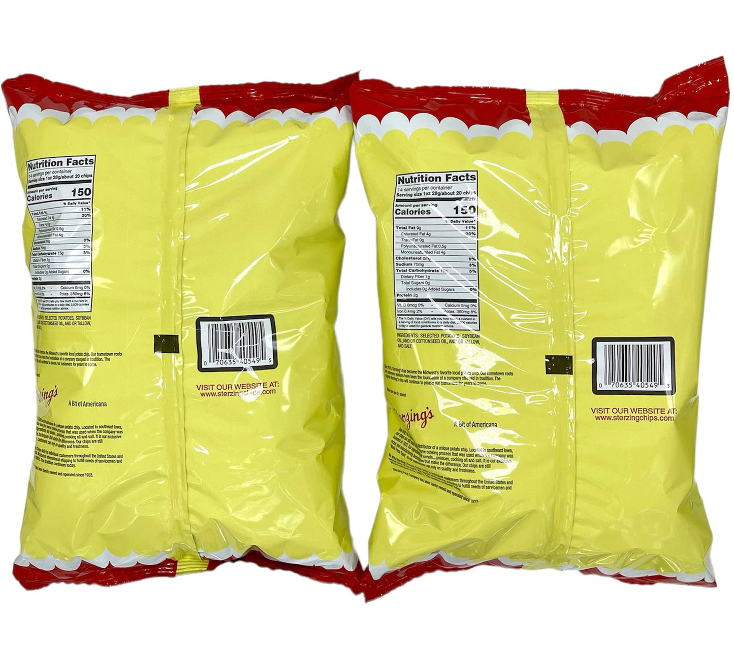 Sterzing's Potato Chips, 2-14 Ounce Bags Family Size