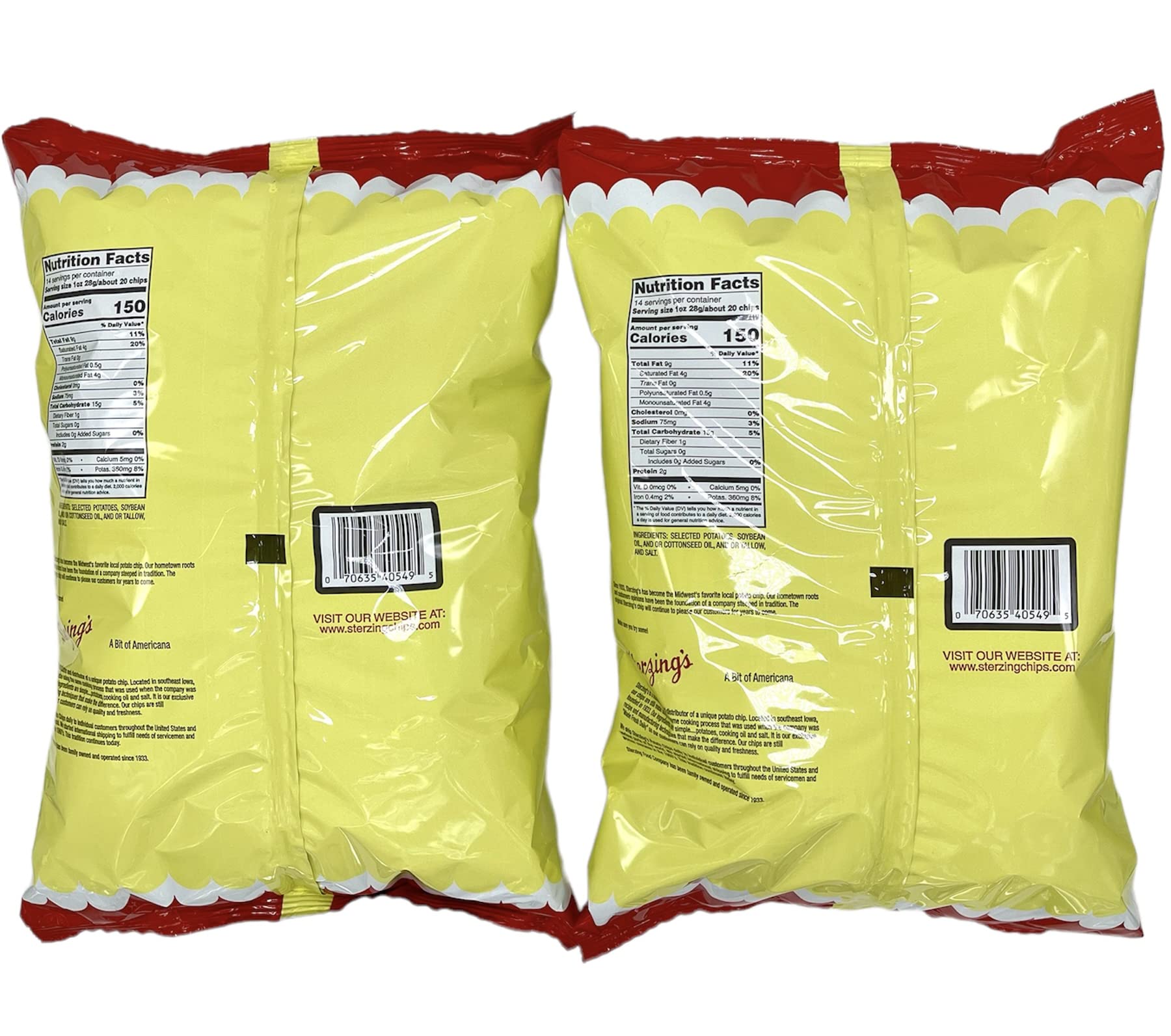 Sterzing's Potato Chips, 2-14 Ounce Bags Family Size