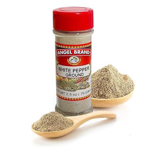 Angel Brand White Pepper Ground - 2.5 oz Bottle - Fine Ground White Pepper for Cooking, Seasoning, and Sauces
