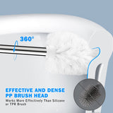 Toilet Brush and Holder, 2 Pack Toilet Brush with 304 Stainless Steel Long Handle, Toilet Bowl Brush for Bathroom Toilet-Ergonomic, Elegant,Durable