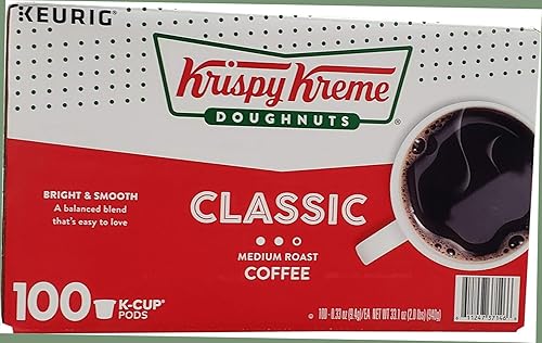 Krispy Kreme Bright & Smooth Medium Roast Coffee, Donuts, 100 ct.