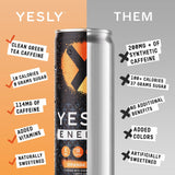 Yesly Energy Drink, Orange Cream, Naturally Flavored Sparkling Energy Drink With Electrolytes, Magnesium, Potassium, Vitamin C, B6 & B12, Natural