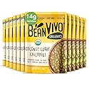 BeanVIVO (Pack of 12) Organics 14g Plant based Protein Coconut Curry Chickpeas - Good Source of Fiber - Nutritious & Microwave Meal - Gluten-Free