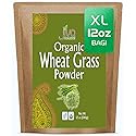 Jiva Organics Wheatgrass Juice Powder 12 Ounce Bulk Kraft Bag - from Whole Leaf - Rich in Fibers and Minerals, Non-GMO and Vegan