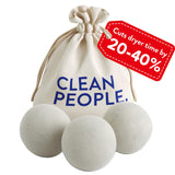 The Clean People 100% New Zealand Wool Dryer Balls - 3 Pack - for Laundry, Fabric Softening, Anti Static, No Lint, Odorless and Reusable