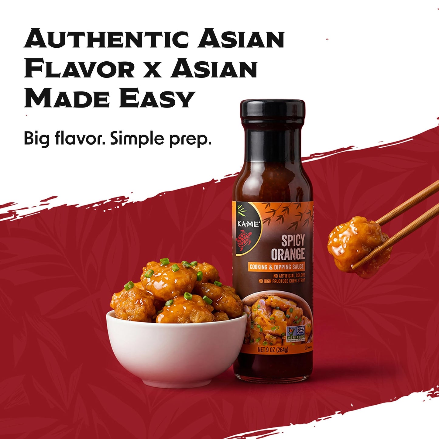 KA-ME Spicy Orange Sauce - Authentic Asian Flavors for Grilling and Cooking - Elevate Meat, Seafood, and Vegetable Dishes - Non-GMO, Kosher - No, High