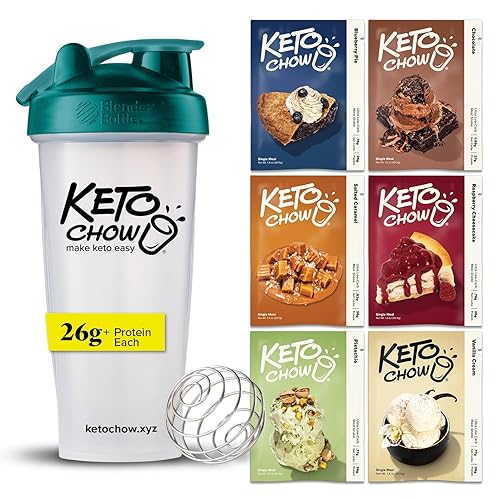 Keto Chow Essentials Kit Meal Replacement Shake Powders, Nutritionally Complete Low Carb Meal, High Protein Breakfast or Lunch Replacement, Gluten