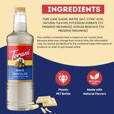 Torani White Chocolate Syrup 1 Liter Bottle with Pump - Premium Coffee Flavoring with Natural Ingredients for Lattes, Mochas, Desserts, Cocktails
