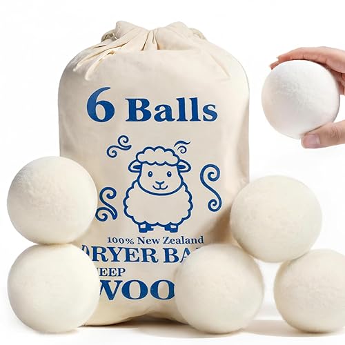 Wool Dryer Balls, New Zealand Dryer Balls Laundry Reusable Reduce Static Cling, Dryer Ball to Reduce Wrinkles & Shorten Drying Time, Drying Balls