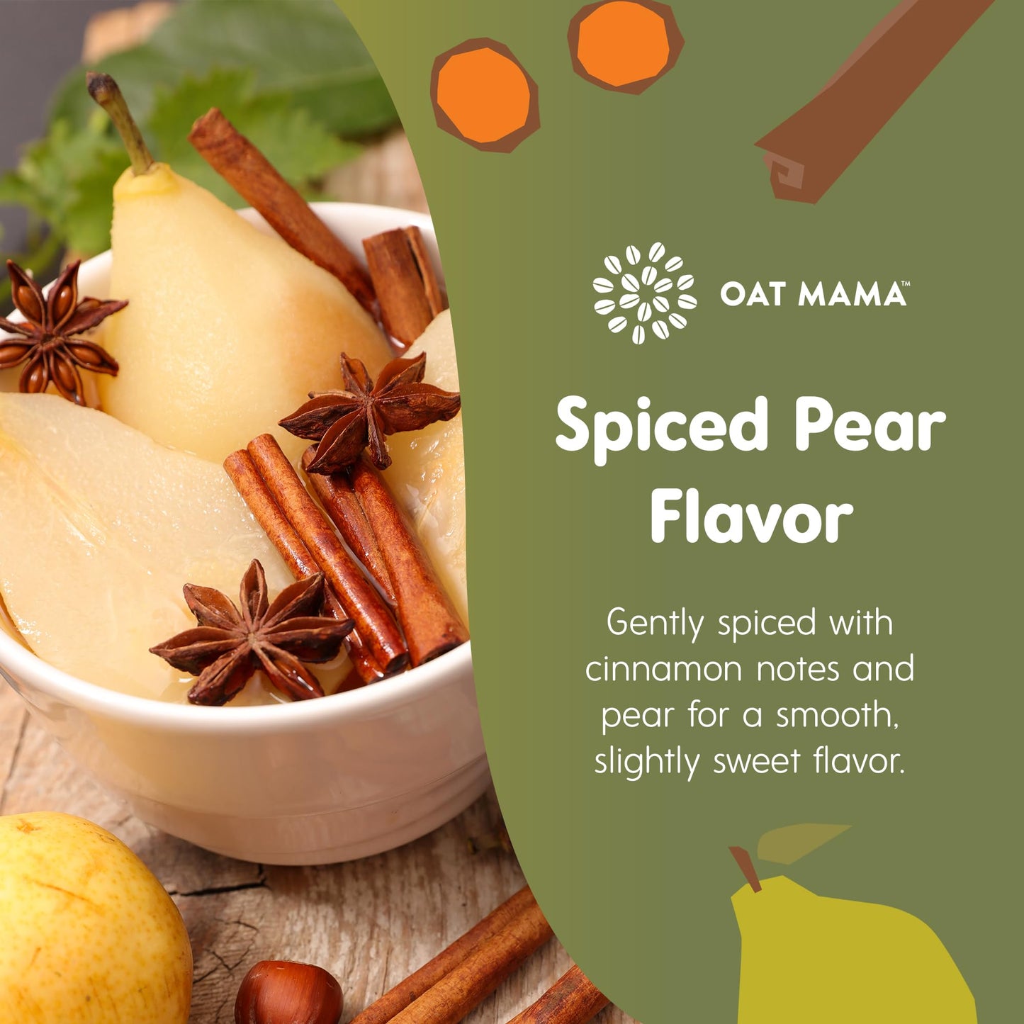 OAT MAMA Flavored Microplastics-Free Postpartum Recovery Tea - Spiced Pear Flavor - Calming & Healing Tea for Hormone Balance - Nourishing Organic