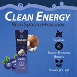 Bobelo Self Carbonating, Clean Energy + Hydration Electrolytes Powder Drink Mix, Coconut Berry Blitz, 100mg Guarana Caffeine, Sugar Free, 15 Pack