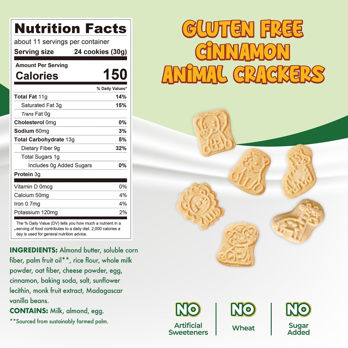 ChocZero Animal Crackers Cookies, Cinnamon Flavored, Gluten Free, Low Carb, No Added Sugar, 12 Ounce (Pack of 1)