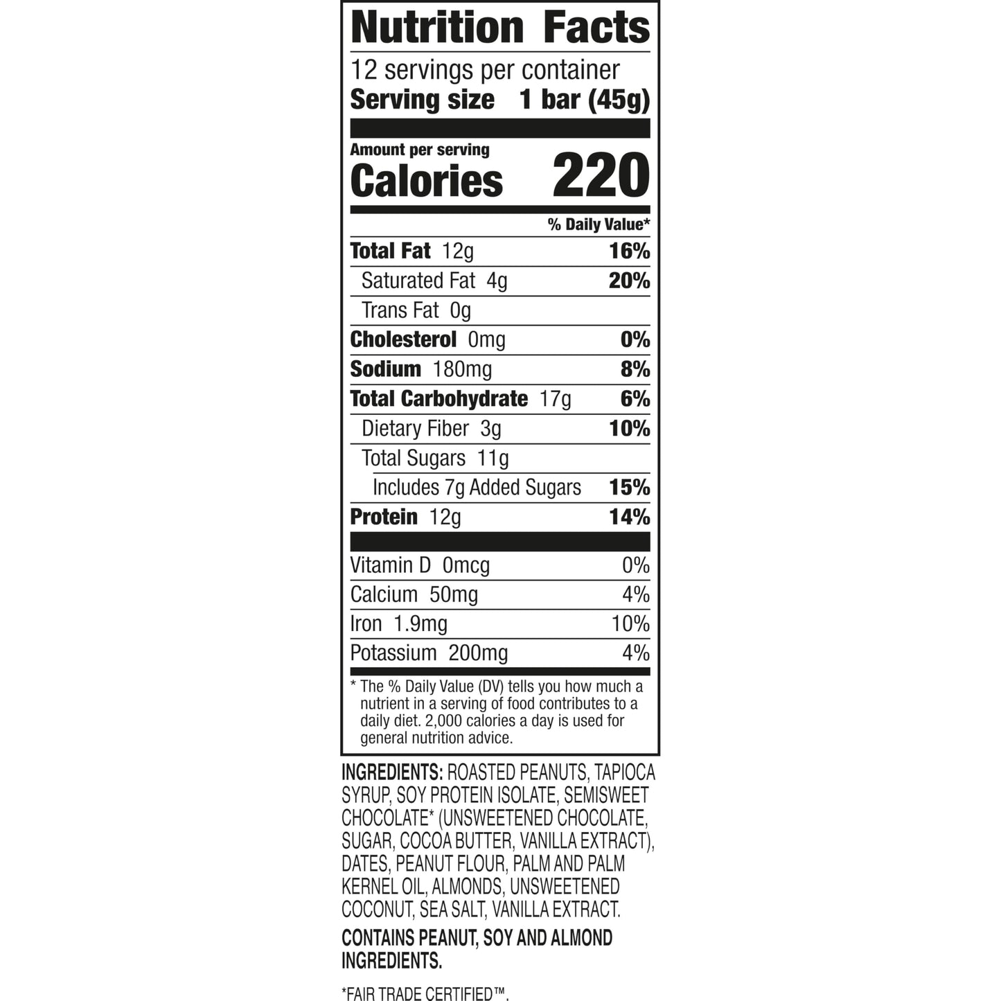 Larabar Peanut Butter Chocolate Protein Bars, 12g Protein, Gluten Free, 12 Ct, 19.08 oz
