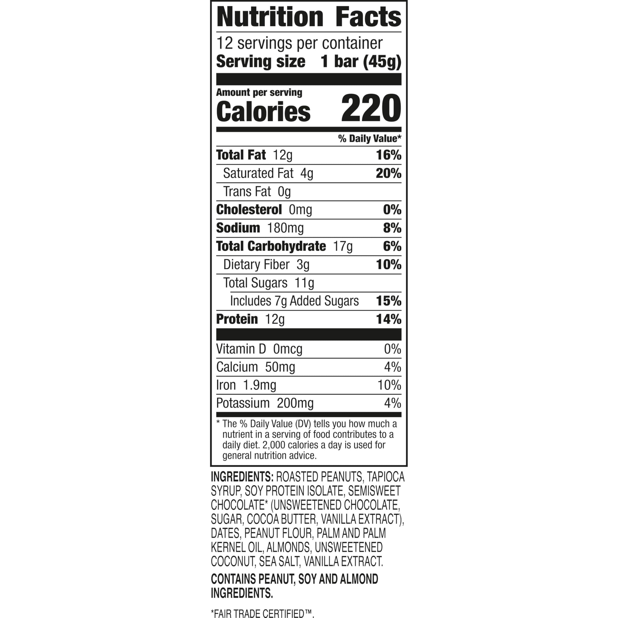 Larabar Peanut Butter Chocolate Protein Bars, 12g Protein, Gluten Free, 12 Ct, 19.08 oz