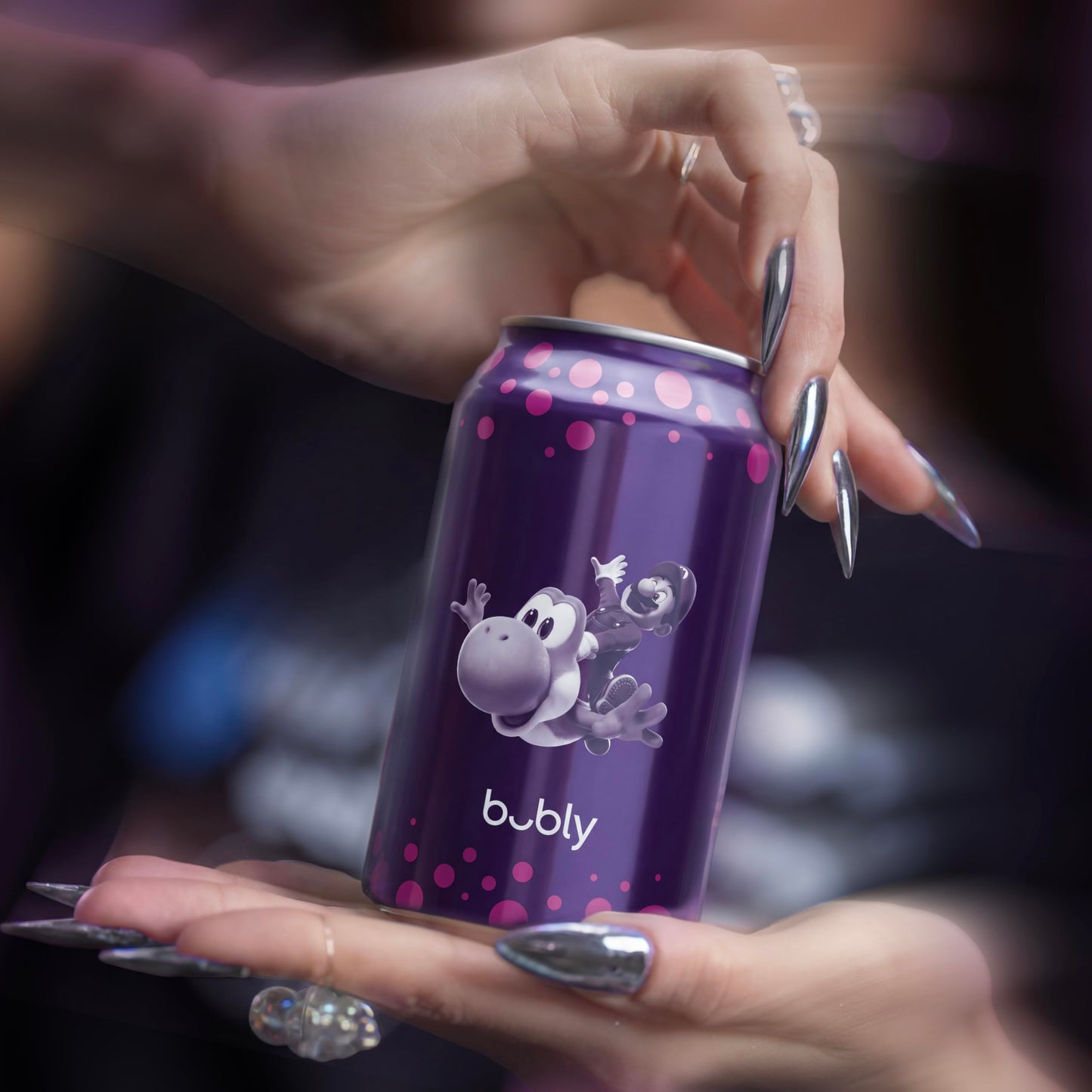 bubly Sparkling Water, The Super Mario Galaxy Movie Blackberry, Zero Sugar & Zero Calories, 12 Fl Oz Cans (Pack of 8), Packaging May Vary