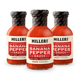 Miller's Banana Pepper Habanero Hot Sauce, Sweet Spicy Banana Pepper Sauce - Best Use for Grilled Meats, BBQ Rub, Chicken Wing, Sandwich 9.5 OZ (Pack