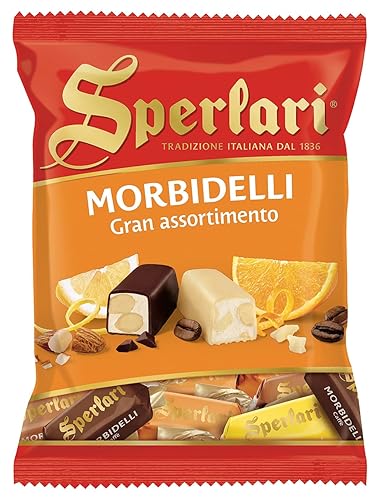 SPERLARI CHOCOLATE - COATED SOFT NOUGAT BITES WITH ALMONDS 4.12oz.(117gr.)