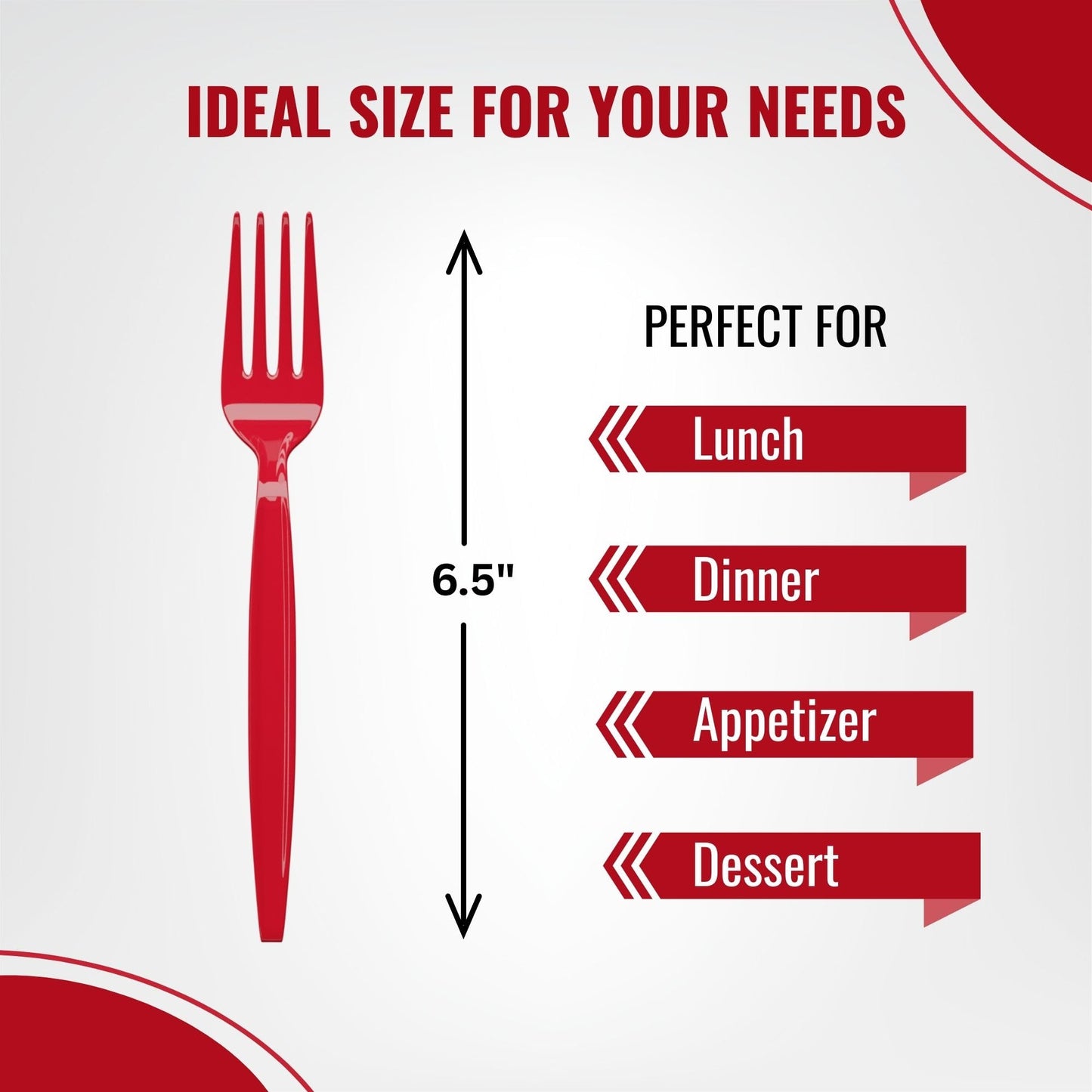 Blue Orchards Red Plastic Forks (24 Pack) - Vibrant Red Disposable Party Forks, Lightweight Durable Plastic Cutlery for Birthday, Halloween