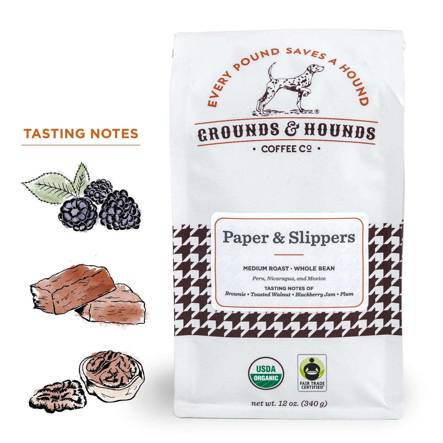 Grounds & Hounds Three Blend Starter Kit - Ground, 100% Organic Coffee Variety Pack, Bulk Ground Coffee, Includes Three 12oz Bags of Our Most Popular
