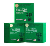 3 Ballerina Natural Green Leaf Brand Naturally Caffeine Free Diet Tea for Women & men (Regular Strength/30 bags, 3 Packs)