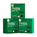 3 Ballerina Natural Green Leaf Brand Naturally Caffeine Free Diet Tea for Women & men (Regular Strength/30 bags, 3 Packs)