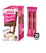 Nicos big choco sticks Popping candy 20ct -Feel the Pop- individually wrapped-Holiday snack for kids & adults - Chocolate candy - Ideal for Christmas