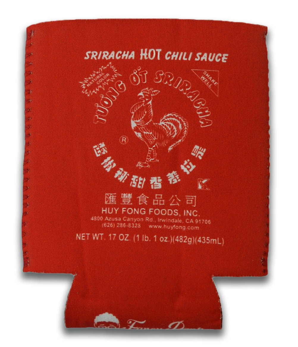 FancyPants FunTime Huy Fong Sriracha Hot Chili Sauce Officially Licensed Insulated Can Cooler (Size - 12 oz.) - Great Hot Sauce Lover Gift!