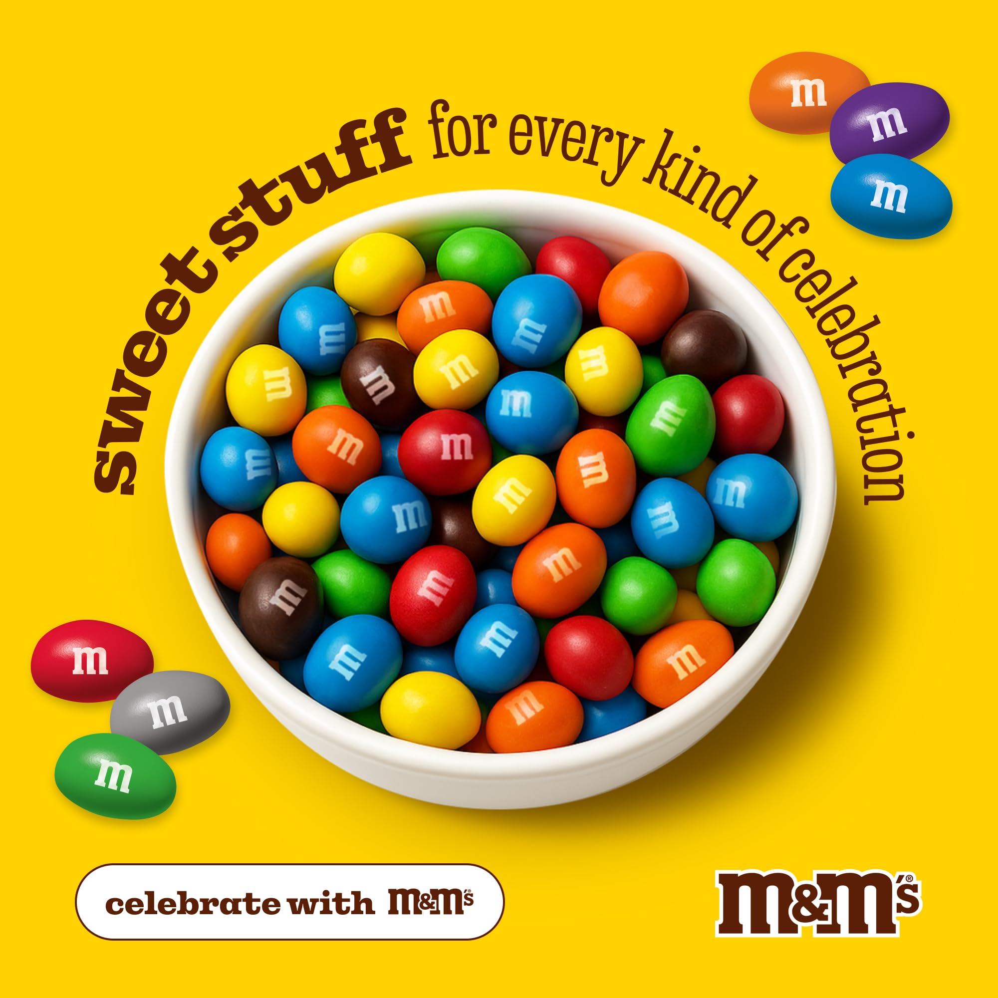 M&M’S WORLD Peanut Blue Chocolate Candy, 2lbs of Bulk Candy in Resealable Pack for Graduations, Weddings, 4th of July, Birthday Parties, Candy Bars