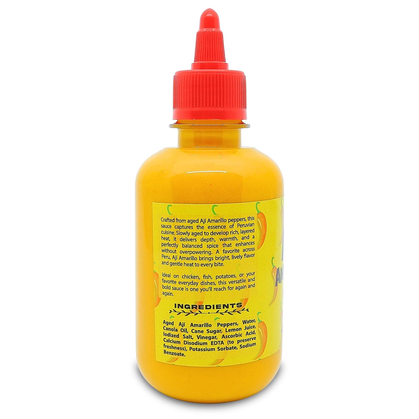 Cali Pepper Aji Amarillo Hot Sauce - Yellow Chili Pepper Sauce Made from Aged Aji Amarillo Peppers - Hot Heat (40,000-50,000 SHU) - Squeeze Bottle 8.4