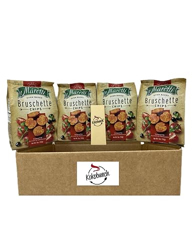 All Natural Bruschette Bruschetta Vegan Cracker Bruschettini Chips 4 PACK (5oz, Tomato Olive And Oregano)