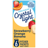 Crystal Light Drink Mix, 6 Pitcher Packets, for Flavorful Hydration and Shareable Refreshment, Strawberry Orange Banana artificial flavor, Zero Sugar