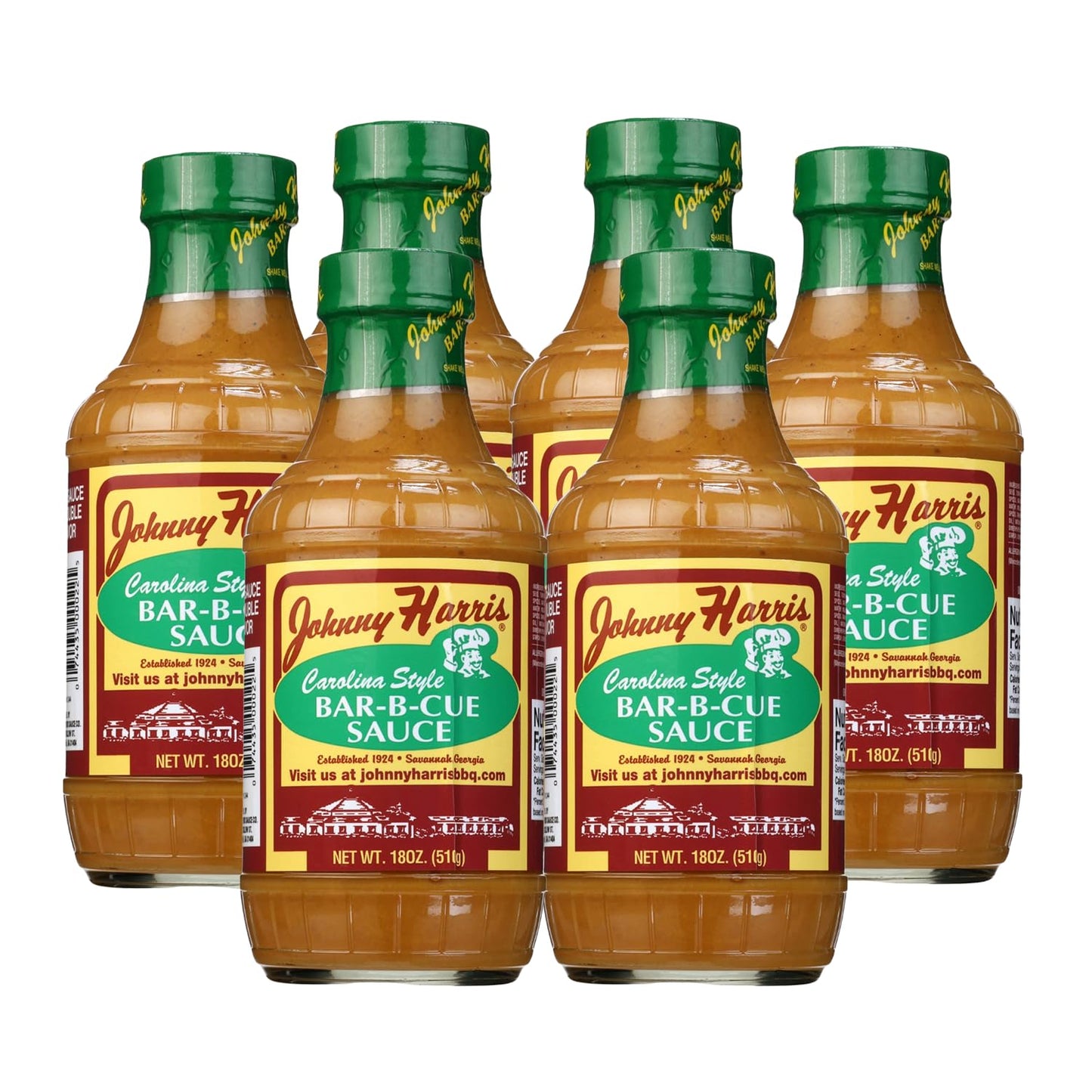 Johnny Harris Carolina Style Bar-B-Cue Sauce, Authentic Carolina Mustard BBQ Sauce, Tangy Mustard Grilling, Sweet and Gluten-Free Barbecue Sauce
