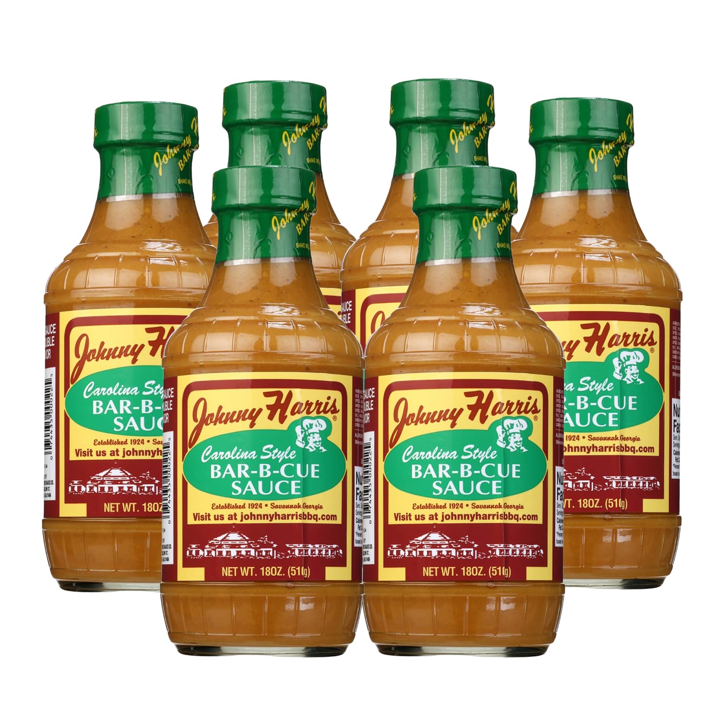 Johnny Harris Carolina Style Bar-B-Cue Sauce, Authentic Carolina Mustard BBQ Sauce, Tangy Mustard Grilling, Sweet and Gluten-Free Barbecue Sauce